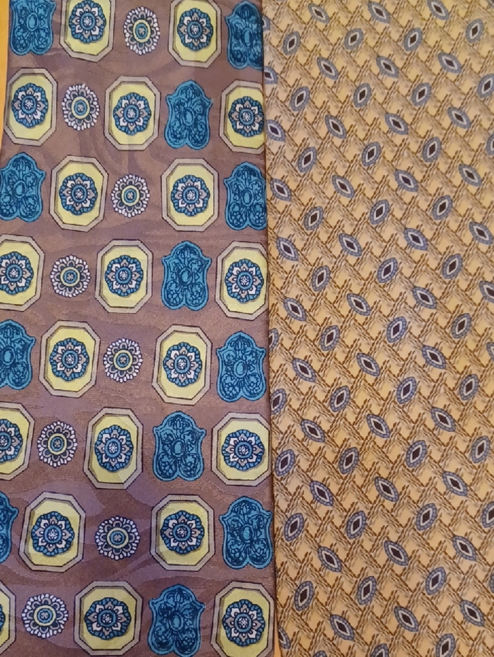 Lot Of 6 Neck Ties 1 Is 100% Polyester 5 Are 100% Silk Mosaic Brand Needs Sewing - Picture 12 of 12